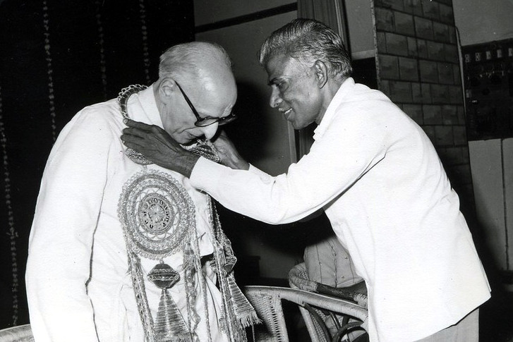 Fr Pedro Arrupe SJ, 28th Superior General of the Society of Jesus (the Jesuits), in Madras, India