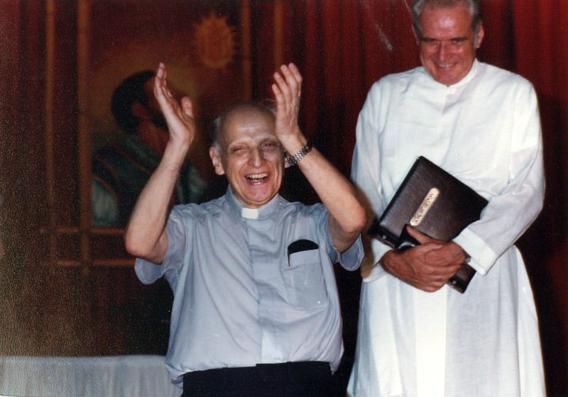 Fr. Pedro Arrupe SJ, 28th Superior General of the Society of Jesus (the Jesuits), in Manila, Philippines
