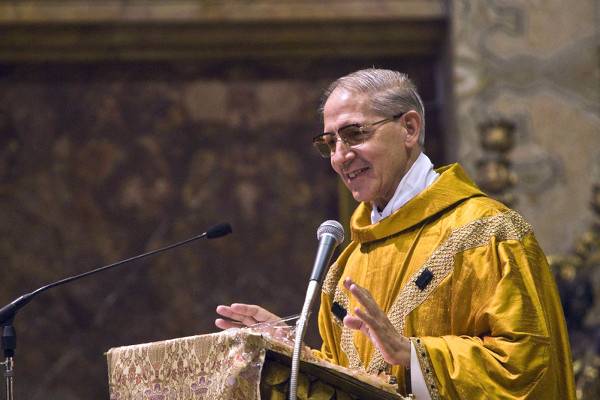 Fr Adolfo Nicolás SJ, 30th Superior General of the Society of Jesus (the Jesuits) delivering a homily during Jesuit General Congregation 35