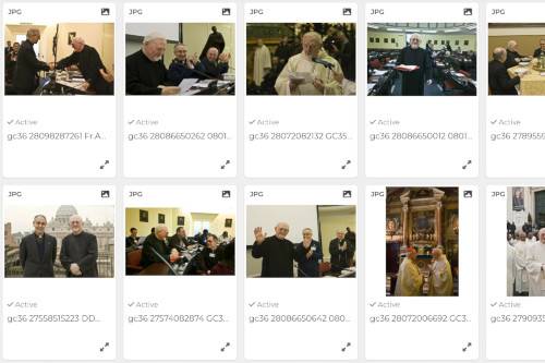 A screenshot of the image archive for Fr Peter-Hans Kolvenbach SJ, 29th Superior General of the Society of Jesus (the Jesuits), on Jesuit.media